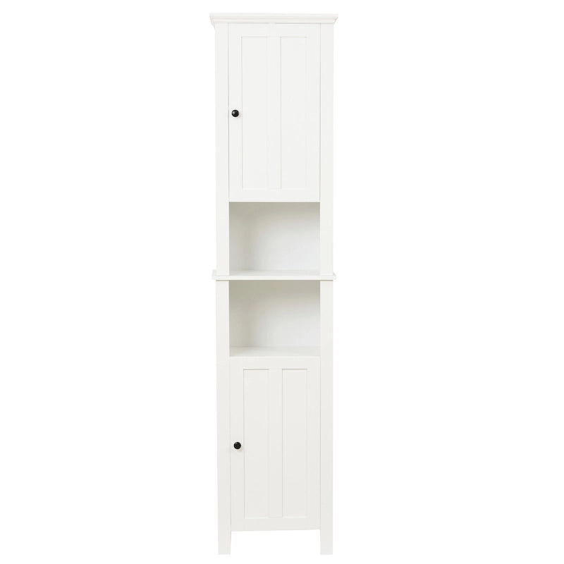 Meuble de salle de bain colonne en MDF blanc de 170 cm avec rangement à linge