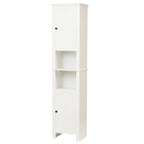 Meuble de salle de bain colonne en MDF blanc de 170 cm avec rangement à linge