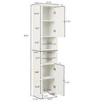 Meuble de salle de bain colonne en MDF blanc de 170 cm avec rangement à linge