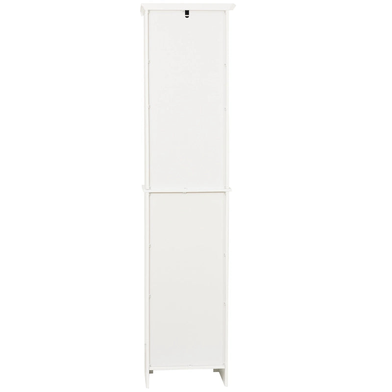 Meuble de salle de bain colonne en MDF blanc de 170 cm avec rangement à linge