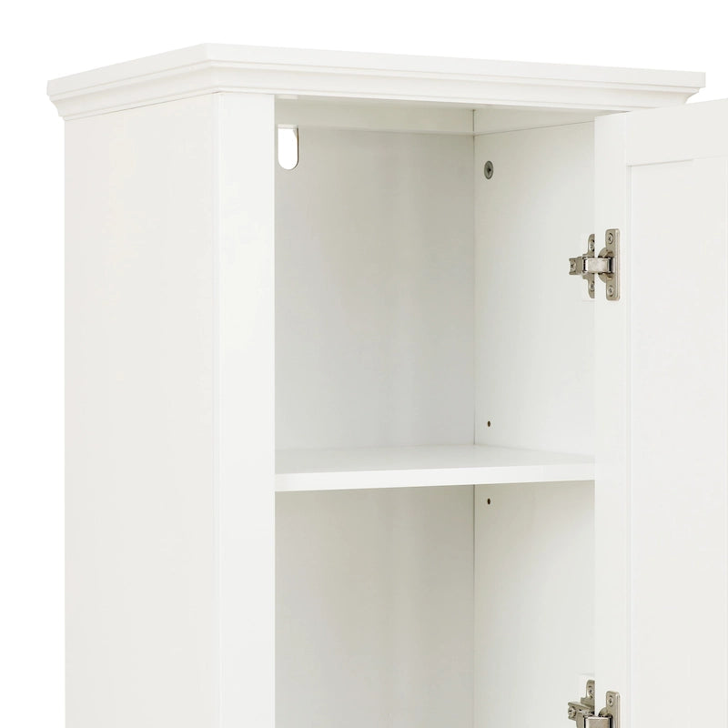 Meuble de salle de bain colonne en MDF blanc de 170 cm avec rangement à linge