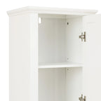 Meuble de salle de bain colonne en MDF blanc de 170 cm avec rangement à linge