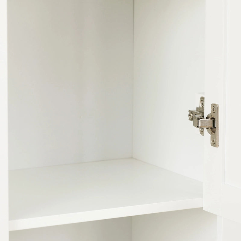 Meuble de salle de bain colonne en MDF blanc de 170 cm avec rangement à linge