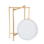 Table d'appoint ronde en métal doré - Tables basses d'appoint - 15(P)x 15(L)x 25.7(H)