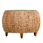 Table basse ronde en jacinthe d'eau
