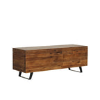 Banc de rangement en bois d'acacia de 117 cm