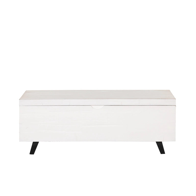 Banc de rangement en bois d'acacia de 117 cm