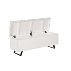 Banc de rangement en bois d'acacia de 117 cm