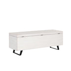 Banc de rangement en bois d'acacia de 117 cm
