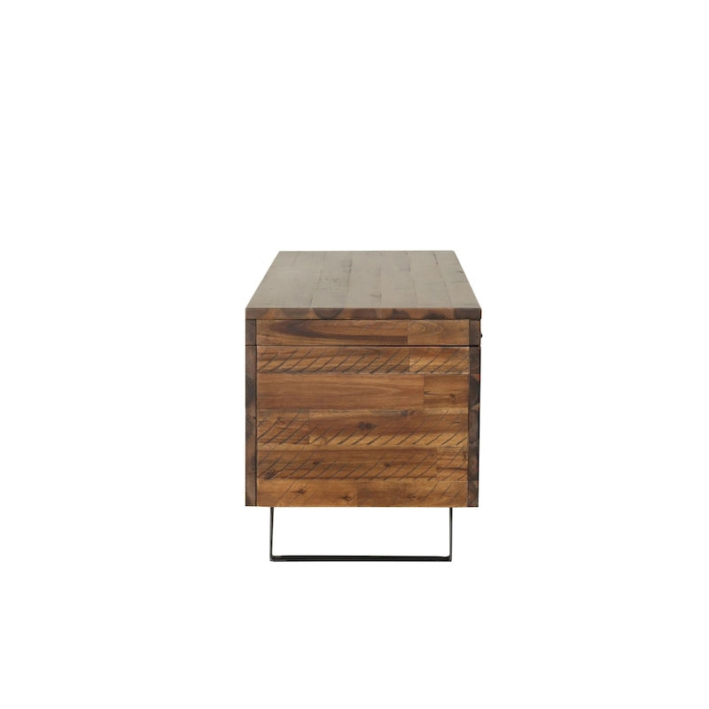Banc de rangement en bois d'acacia de 117 cm