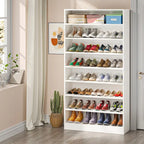 Meuble à chaussures haut à 9 niveaux avec étagère ouverte pour entrée