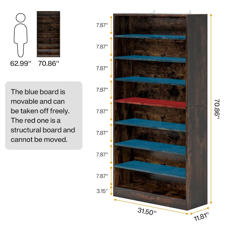 Meuble à chaussures haut à 9 niveaux avec étagère ouverte pour entrée