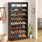 Meuble à chaussures haut à 9 niveaux avec étagère ouverte pour entrée