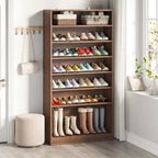 Meuble à chaussures haut à 9 niveaux avec étagère ouverte pour entrée