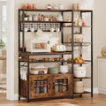 Bar à café Bakers Rack de 47,2 pouces avec prise de courant et armoire