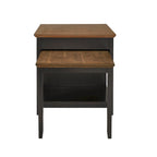 Îlot de cuisine extensible, finition antique bicolore, avec 3 tiroirs