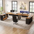 Ensemble de bureau d'angle exécutif et de meuble de classement mobile 63 pouces pour bureau à domicile