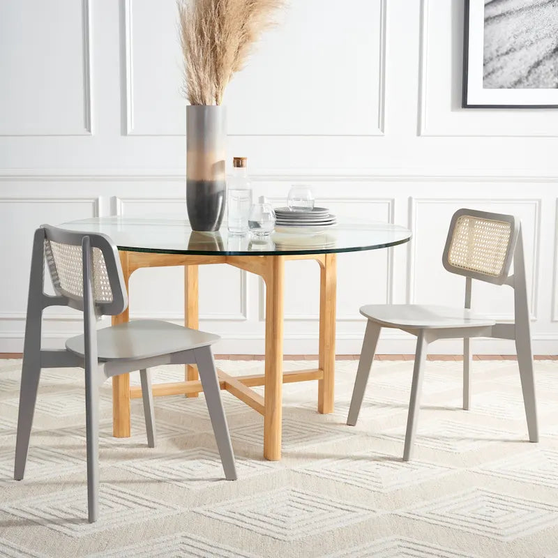 Chaise de salle à manger en rotin - L 17 x P 20 x H 32 - 17Lx20Px32H