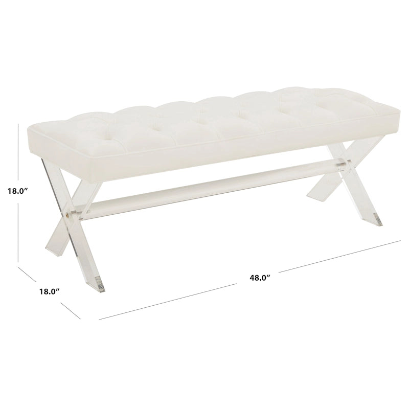 Banc en acrylique - 122 cm L x 46 cm P x 46 cm H - 122Lx46Px46H