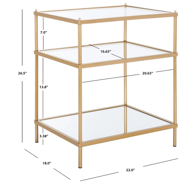 Table d'appoint à 3 niveaux - 22 L x 18 P x 27 H - 22Lx18Px27H