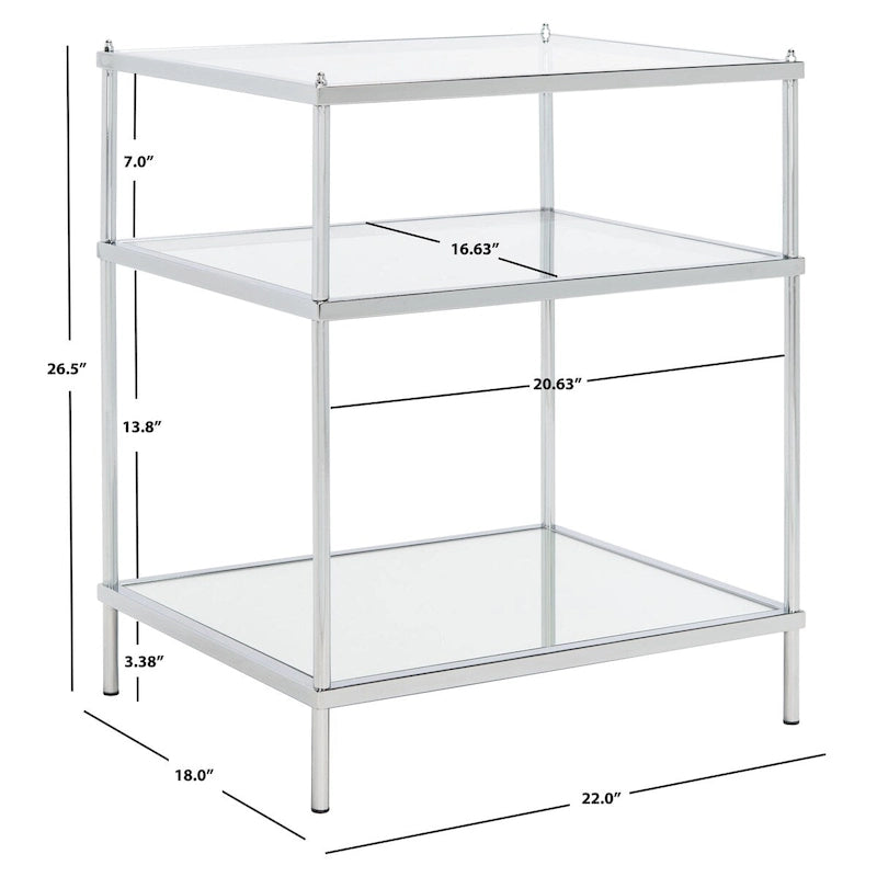Table d'appoint à 3 niveaux - 22 L x 18 P x 27 H - 22Lx18Px27H