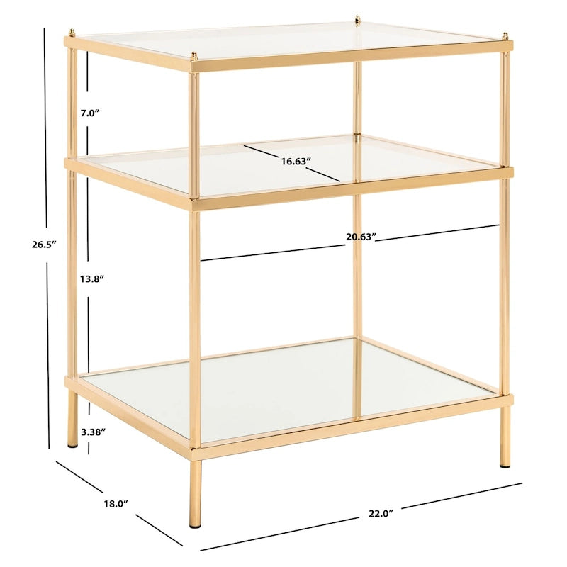 Table d'appoint à 3 niveaux - 22 L x 18 P x 27 H - 22Lx18Px27H