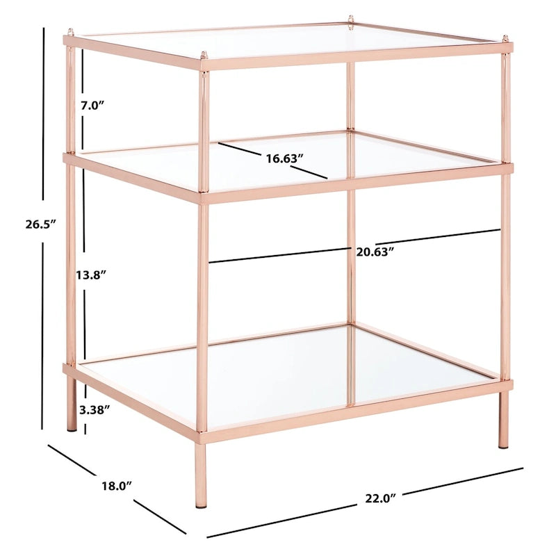 Table d'appoint à 3 niveaux - 22 L x 18 P x 27 H - 22Lx18Px27H
