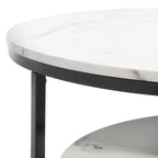 Lot de 2 tables basses gigognes rondes - 43 L x 36 P x 18 H - 32 L x 32 P x 18 H