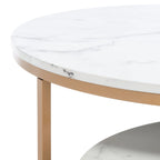 Lot de 2 tables basses gigognes rondes - 43 L x 36 P x 18 H - 32 L x 32 P x 18 H