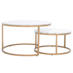 Lot de 2 tables basses gigognes rondes - 43 L x 36 P x 18 H - 32 L x 32 P x 18 H