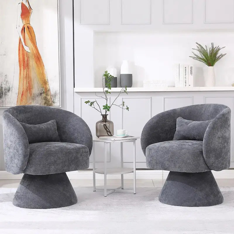 Fauteuil pivotant rembourré (lot de 2)