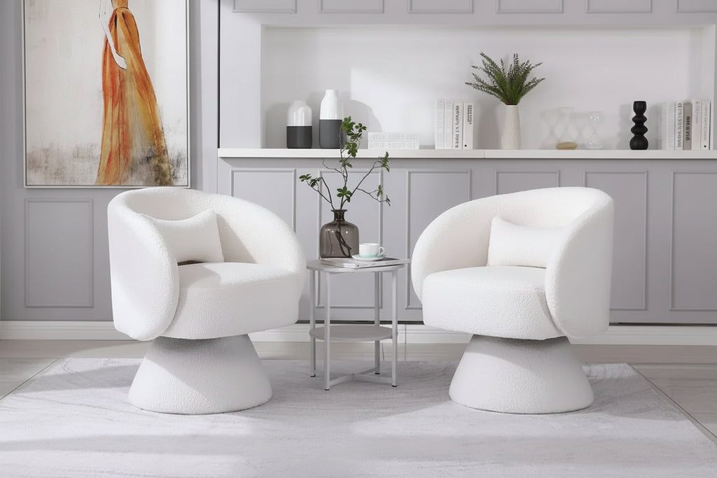 Fauteuil pivotant rembourré (lot de 2)