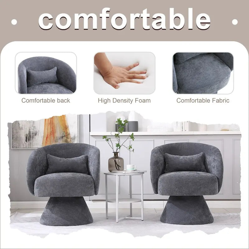 Fauteuil pivotant rembourré (lot de 2)