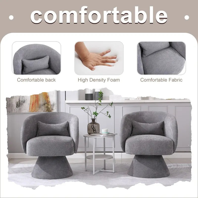 Fauteuil pivotant rembourré (lot de 2)
