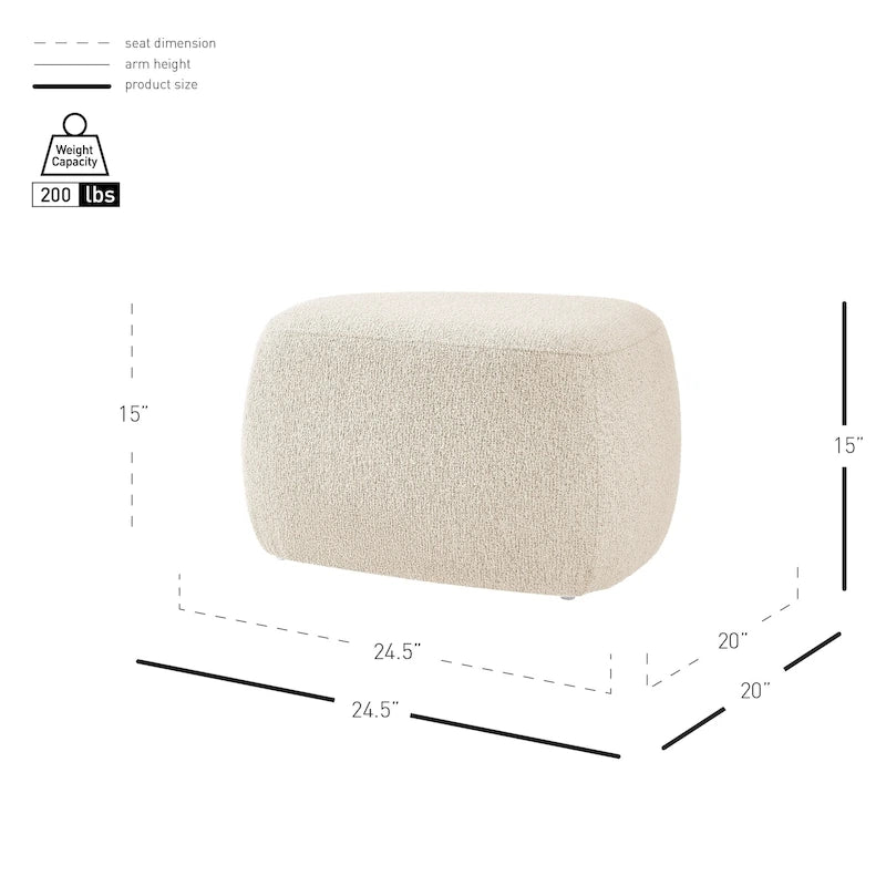 Boucle Ottoman – Anthracite / Beige, Petit et Grand
