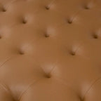 Grand pouf de cocktail en métal et cuir capitonné