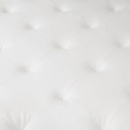 Grand pouf de cocktail en métal et cuir capitonné