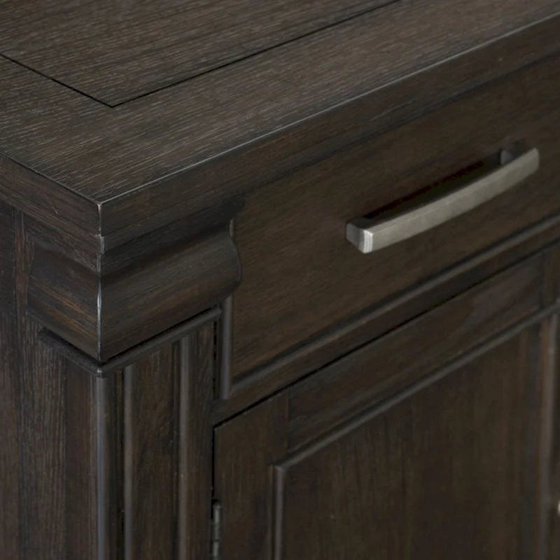Buffet bahut de 152 cm, 3 tiroirs et 3 portes, bois marron rustique