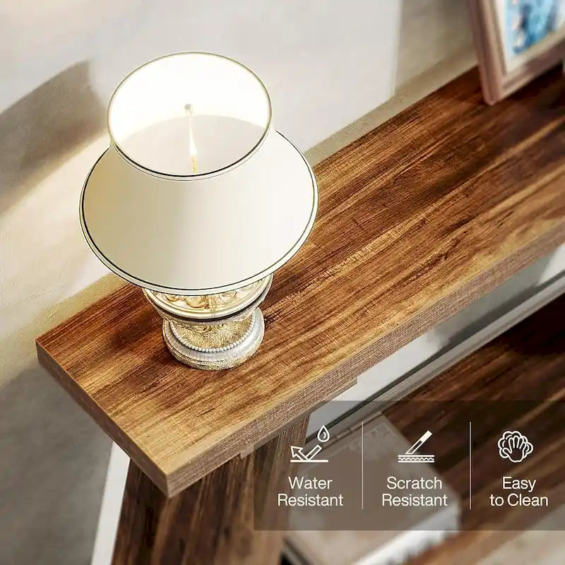 Table Console/Canapé en Bois Rustique de 70,9 Pouces de Long avec Étagère de Rangement