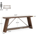 Table Console/Canapé en Bois Rustique de 70,9 Pouces de Long avec Étagère de Rangement
