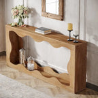 Console en bois à 2 niveaux pour entrée et salon