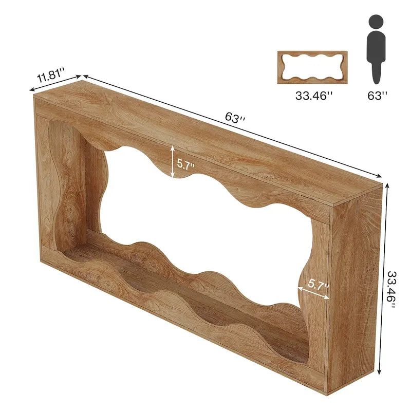 Console en bois à 2 niveaux pour entrée et salon