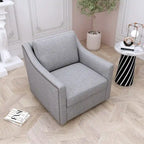 Fauteuil pivotant à 360 degrés en coton et lin Tissu agréable pour la peau Conception ergonomique