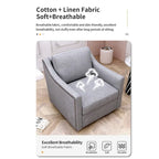 Fauteuil pivotant à 360 degrés en coton et lin Tissu agréable pour la peau Conception ergonomique