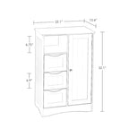 Meuble de rangement pour salle de bain et buanderie à porte unique avec 3 tiroirs, étagère ouverte et réglable