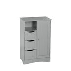 Meuble de rangement pour salle de bain et buanderie à porte unique avec 3 tiroirs, étagère ouverte et réglable