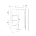 Meuble de rangement pour salle de bain et buanderie à porte unique avec 3 tiroirs, étagère ouverte et réglable