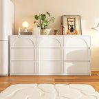 Commode de rangement blanche à 6 tiroirs pour chambre, salle à manger et cuisine