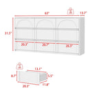 Commode de rangement blanche à 6 tiroirs pour chambre, salle à manger et cuisine
