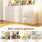 Commode de rangement blanche à 6 tiroirs pour chambre, salle à manger et cuisine